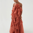Aje Coral Clay Pandorea Layered Maxi Dress Size 16 by SwapUp-Online Second Hand Store-Online Thrift Store