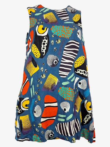 Seagrass Design Aquarium Linen Mini Dress Size 10 by SwapUp-Online Second Hand Store-Online Thrift Store