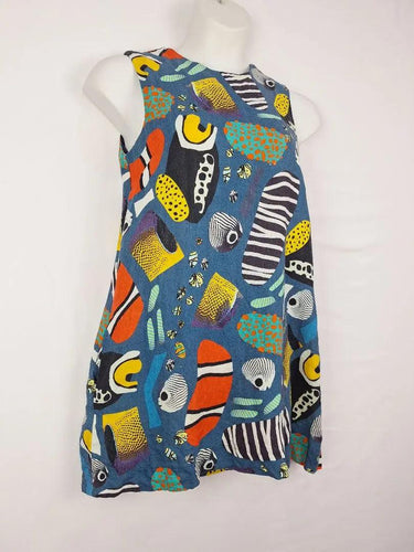 Seagrass Design Aquarium Linen Mini Dress Size 10 by SwapUp-Online Second Hand Store-Online Thrift Store