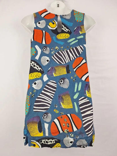 Seagrass Design Aquarium Linen Mini Dress Size 10 by SwapUp-Online Second Hand Store-Online Thrift Store