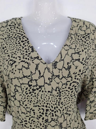 Seed Khaki Reptile Mini Dress Size 8 by SwapUp-Online Second Hand Store-Online Thrift Store