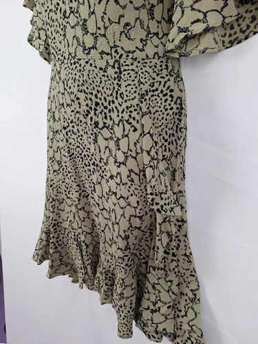 Seed Khaki Reptile Mini Dress Size 8 by SwapUp-Online Second Hand Store-Online Thrift Store