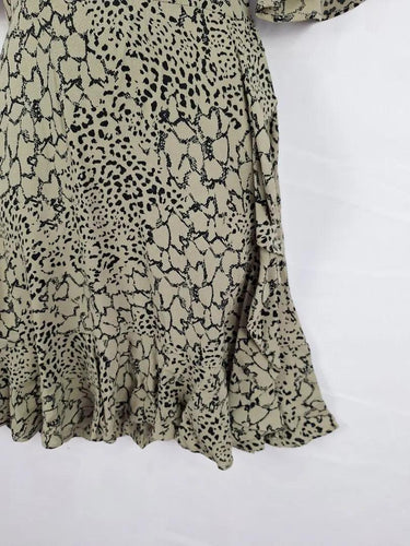 Seed Khaki Reptile Mini Dress Size 8 by SwapUp-Online Second Hand Store-Online Thrift Store