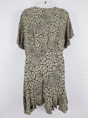 Seed Khaki Reptile Mini Dress Size 8 by SwapUp-Online Second Hand Store-Online Thrift Store