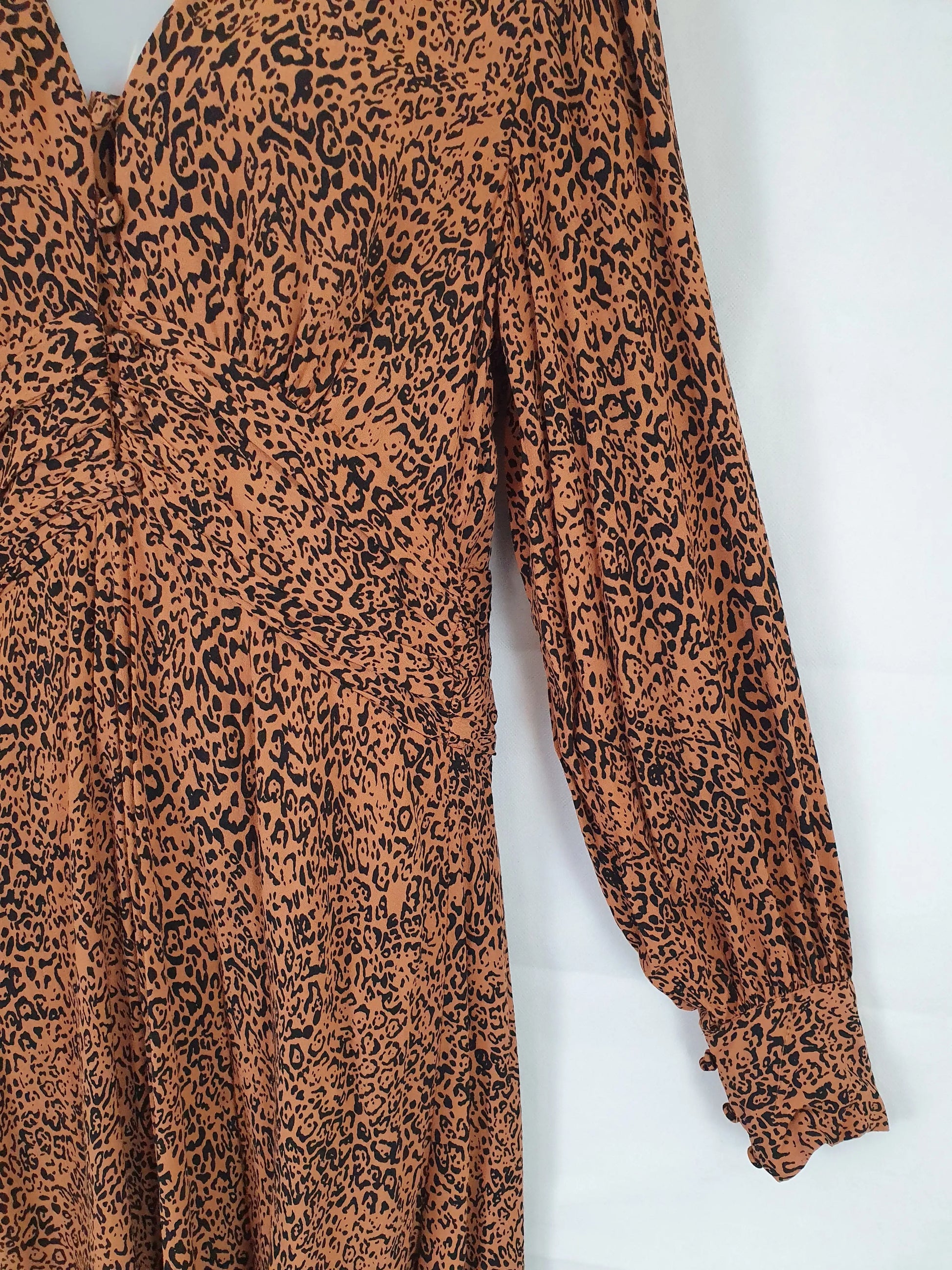 Seed Leopard Print Midi Dress Size 10 by SwapUp-Online Second Hand Store-Online Thrift Store
