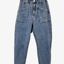 Seed Mid Blue Gathered Denim Jeans Size 6 by SwapUp-Online Second Hand Store-Online Thrift Store