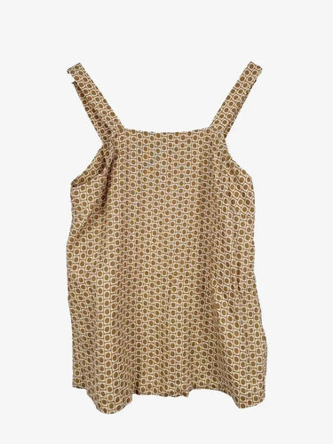 Seed Sand Geometric Loose Fit Linen Tank Top Size 10 by SwapUp-Online Second Hand Store-Online Thrift Store