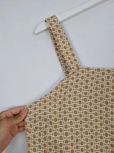 Seed Sand Geometric Loose Fit Linen Tank Top Size 10 by SwapUp-Online Second Hand Store-Online Thrift Store