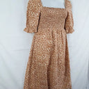 Seed Shirred Animal Print  Casual Midi Dress Size 12 by SwapUp-Online Second Hand Store-Online Thrift Store