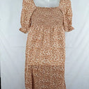 Seed Shirred Animal Print  Casual Midi Dress Size 12 by SwapUp-Online Second Hand Store-Online Thrift Store