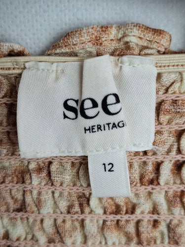 Seed Shirred Animal Print  Casual Midi Dress Size 12 by SwapUp-Online Second Hand Store-Online Thrift Store