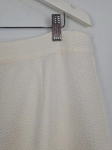 Seed Textured Ivory Flared Office MIdi Skirt Size 14 by SwapUp-Online Second Hand Store-Online Thrift Store