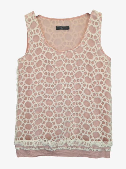 Seed Vintage Blush Stitch Tank Top Size 8 by SwapUp-Online Second Hand Store-Online Thrift Store