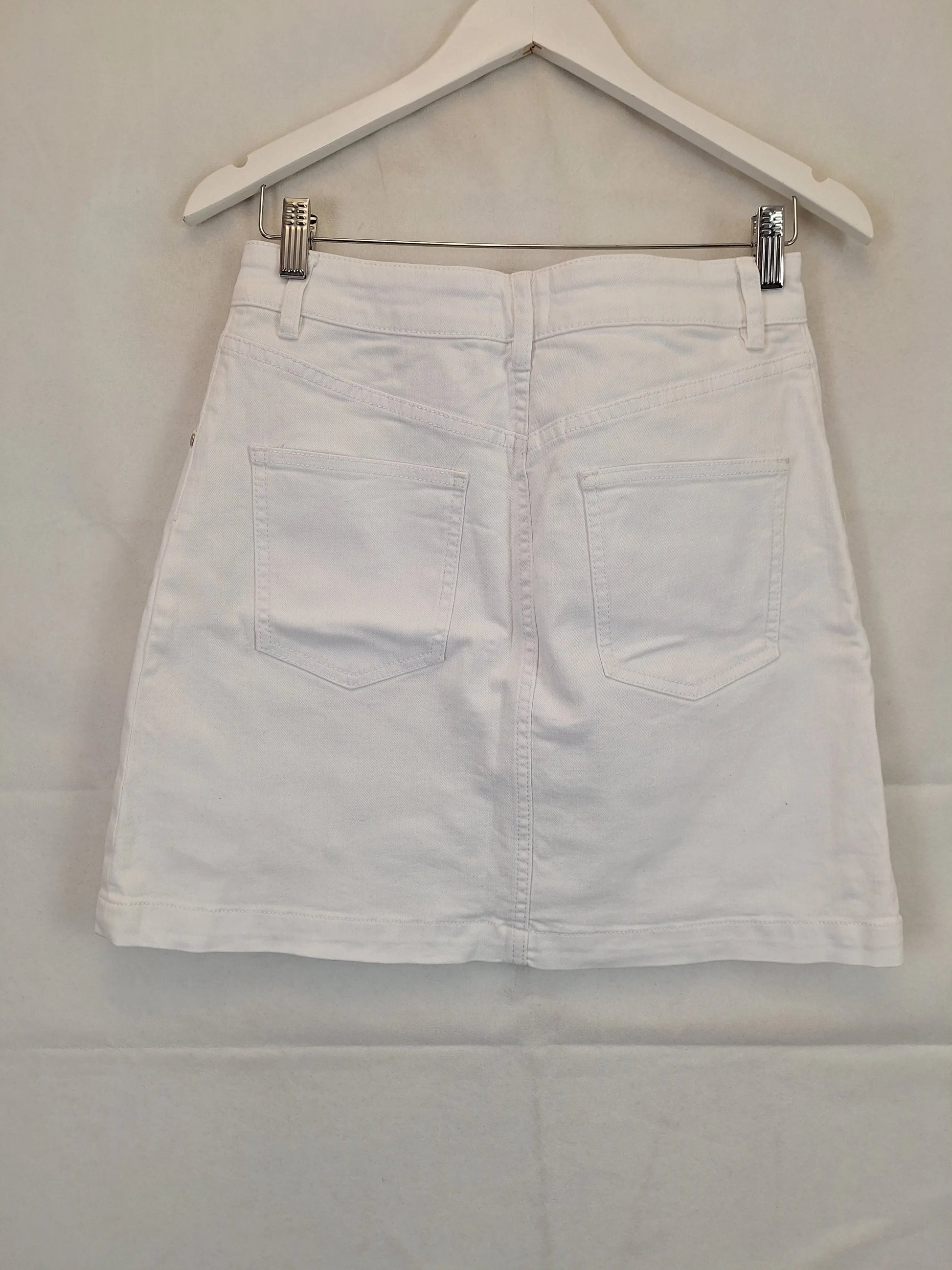 Seed Vivid White A-line Mini Skirt Size 10 by SwapUp-Online Second Hand Store-Online Thrift Store