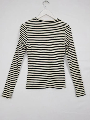 Serafina Slim Fitting Striped Staple Top Size 10 by SwapUp-Online Second Hand Store-Online Thrift Store