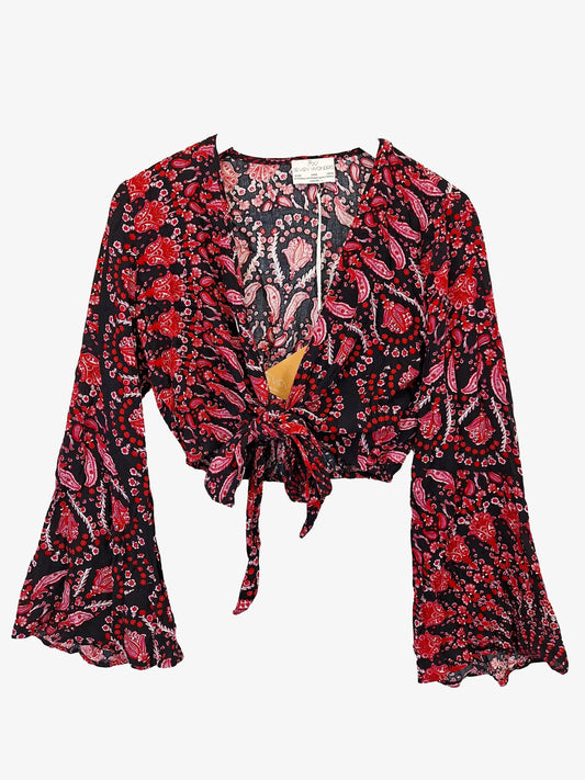 Seven Wonders Paisley Cropped Wrap Top Size 10 by SwapUp-Online Second Hand Store-Online Thrift Store