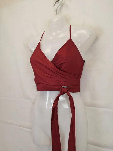Sheike Criss Cross Burgundy Elegant Top Size 6 by SwapUp-Online Second Hand Store-Online Thrift Store