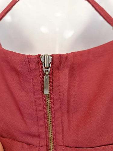Sheike Criss Cross Burgundy Elegant Top Size 6 by SwapUp-Online Second Hand Store-Online Thrift Store