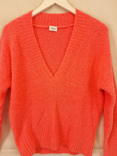 Sheike Fluorescent Pink Plunging V-neck Fluffy Fifi Jumper Size XS by SwapUp-Online Second Hand Store-Online Thrift Store