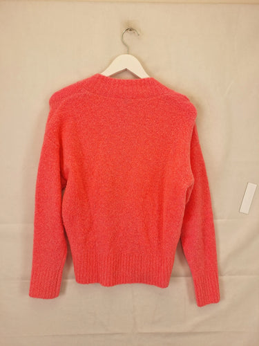 Sheike Fluorescent Pink Plunging V-neck Fluffy Fifi Jumper Size XS by SwapUp-Online Second Hand Store-Online Thrift Store