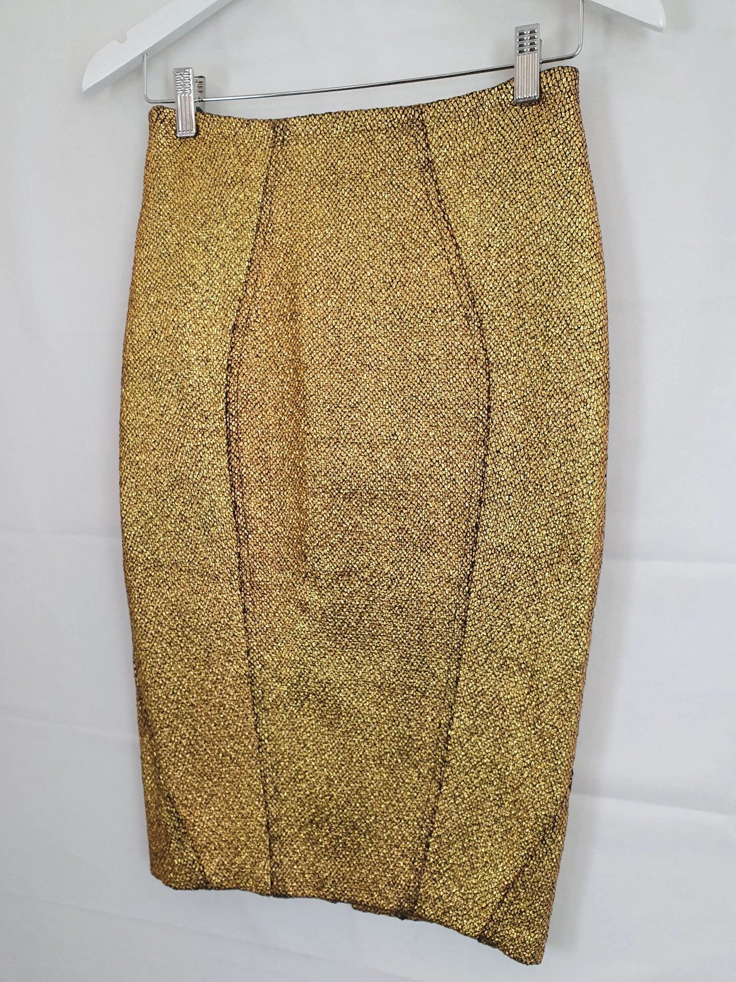 Sheike Gold Skin Party Midi Skirt Size 8 by SwapUp-Online Second Hand Store-Online Thrift Store