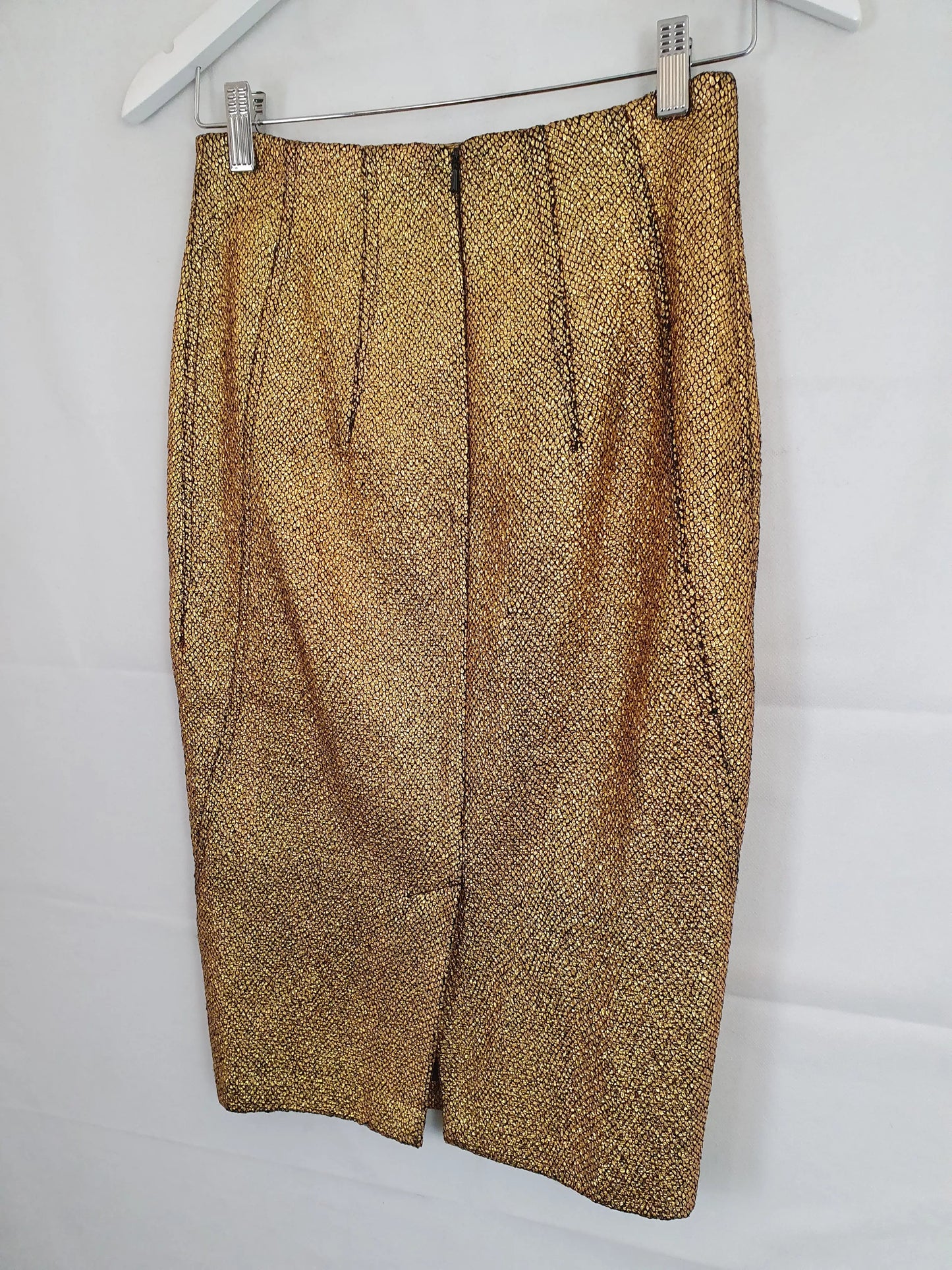 Sheike Gold Skin Party Midi Skirt Size 8 by SwapUp-Online Second Hand Store-Online Thrift Store
