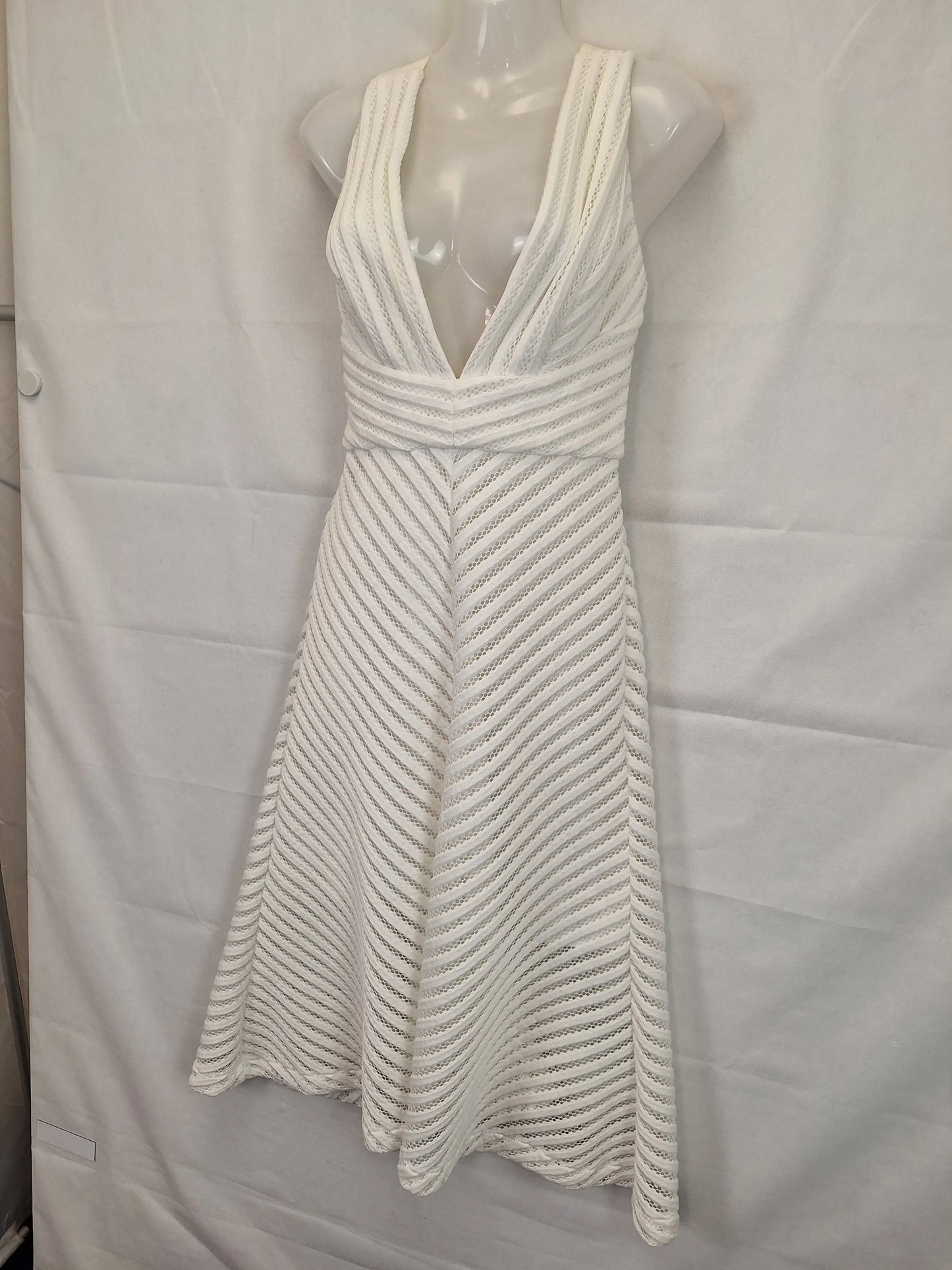 Sheike Ivory Criss Cross Midi Dress Size 10 by SwapUp-Online Second Hand Store-Online Thrift Store