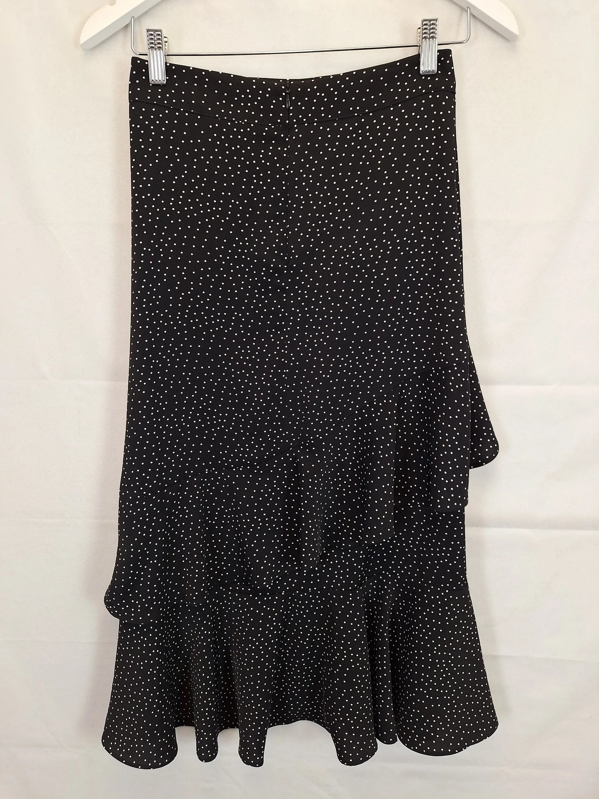 Sheike Polka Dot Frill Slit Midi Skirt Size 8 by SwapUp-Online Second Hand Store-Online Thrift Store