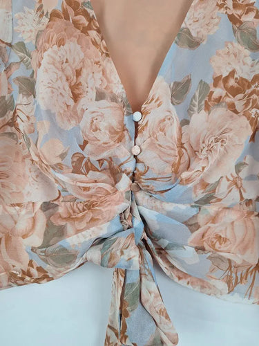 Sheike Rose Garden Tie Front Blouse Size 14 by SwapUp-Online Second Hand Store-Online Thrift Store