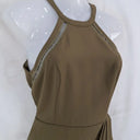Shilla Khaki Halter Neck Draped Evening Midi Dress Size S by SwapUp-Online Second Hand Store-Online Thrift Store