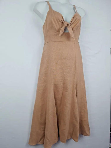 Shona Joy Desert Rose Tie Front Midi Dress Size 12 by SwapUp-Online Second Hand Store-Online Thrift Store