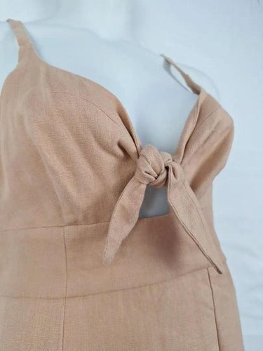 Shona Joy Desert Rose Tie Front Midi Dress Size 12 by SwapUp-Online Second Hand Store-Online Thrift Store