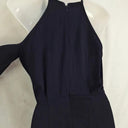Second-Hand - Shona Joy Navy Cold Shoulder Draped Evening Midi Dress Size 8 - SwapUp