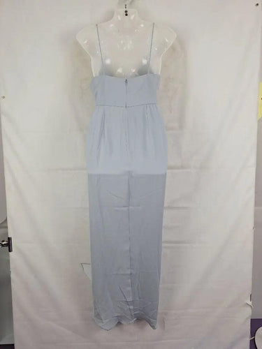 Second-Hand - Shona Joy Soft Blue Elegant Draped Evening Midi Dress Size 8 - SwapUp