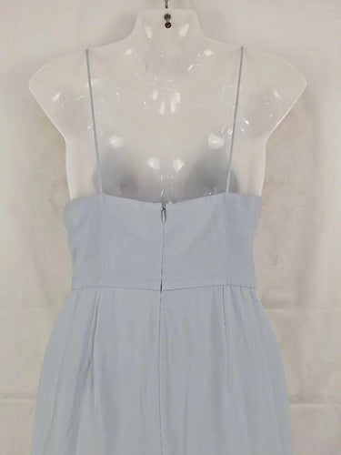 Second-Hand - Shona Joy Soft Blue Elegant Draped Evening Midi Dress Size 8 - SwapUp