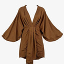 Significant Other Chocolate Linen Plunging Lola Mini Dress Size 6 by SwapUp-Online Second Hand Store-Online Thrift Store