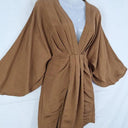 Significant Other Chocolate Linen Plunging Lola Mini Dress Size 6 by SwapUp-Online Second Hand Store-Online Thrift Store