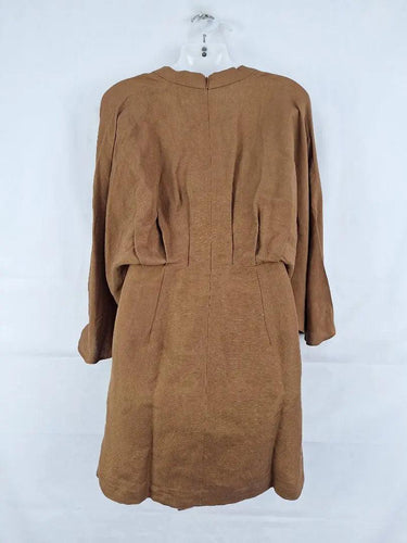 Significant Other Chocolate Linen Plunging Lola Mini Dress Size 6 by SwapUp-Online Second Hand Store-Online Thrift Store
