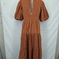 Sovere Plunging V Neck Balloon Sleeve Midi Dress Size 12 by SwapUp-Online Second Hand Store-Online Thrift Store