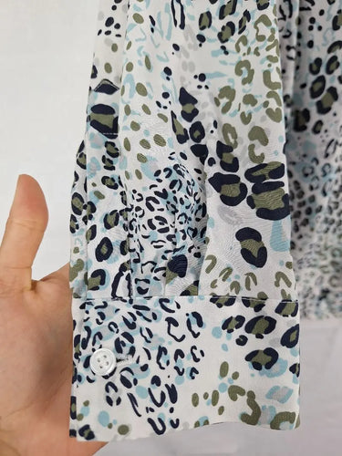 Sportscraft Blue Leopard Silk Shirt Size 12 by SwapUp-Online Second Hand Store-Online Thrift Store