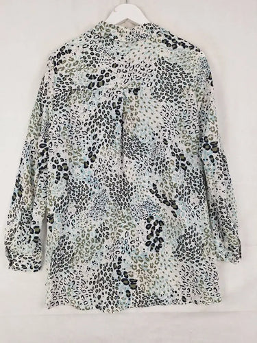 Sportscraft Blue Leopard Silk Shirt Size 12 by SwapUp-Online Second Hand Store-Online Thrift Store
