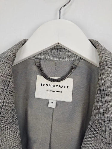 Sportscraft Checked Single Breasted Work Blazer Size 18 by SwapUp-Online Second Hand Store-Online Thrift Store