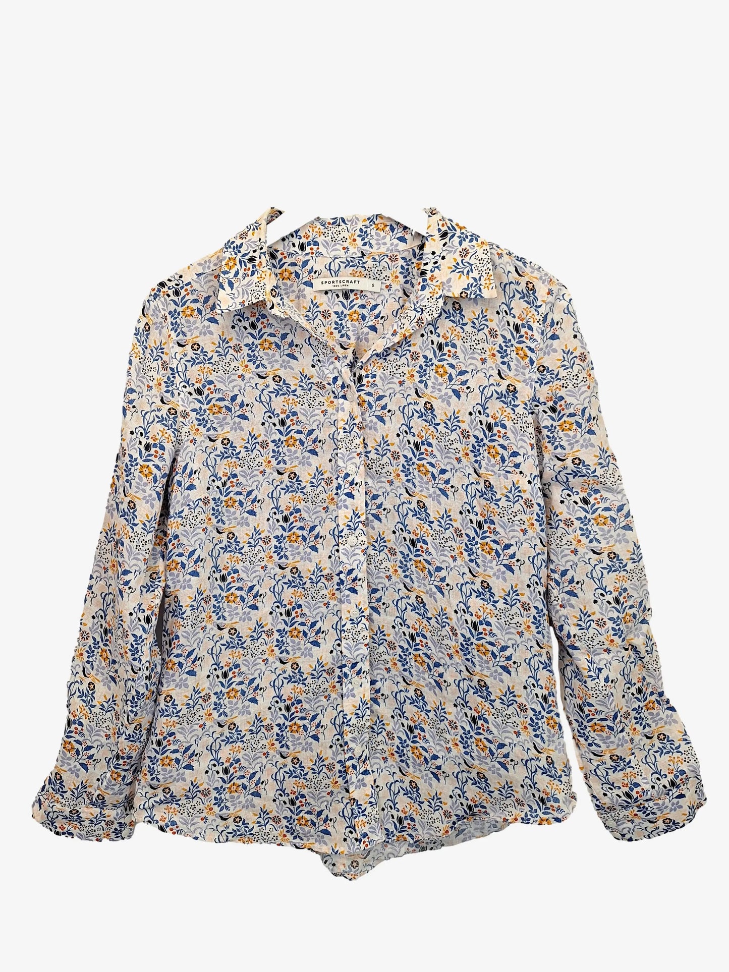 Sportscraft Floral Linen Shirt Size 10 by SwapUp-Online Second Hand Store-Online Thrift Store