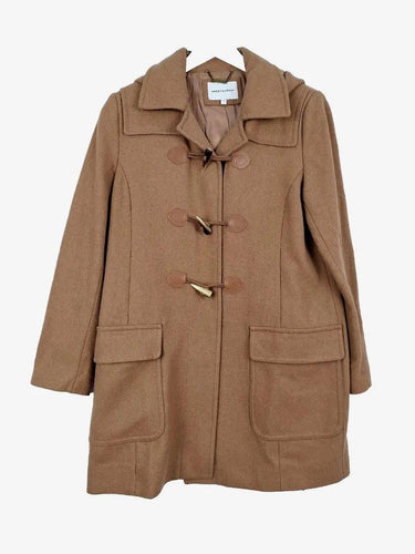 Sportscraft Hooded Camel Wool Blend Coat Size 12 by SwapUp-Online Second Hand Store-Online Thrift Store