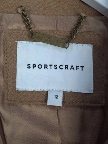 Sportscraft Hooded Camel Wool Blend Coat Size 12 by SwapUp-Online Second Hand Store-Online Thrift Store