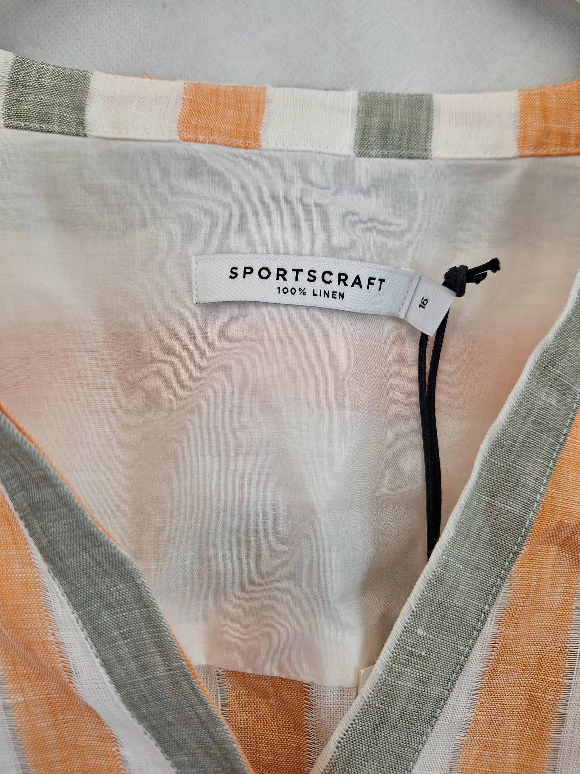Sportscraft Linen Striped Shirt Top Size 16 by SwapUp-Online Second Hand Store-Online Thrift Store