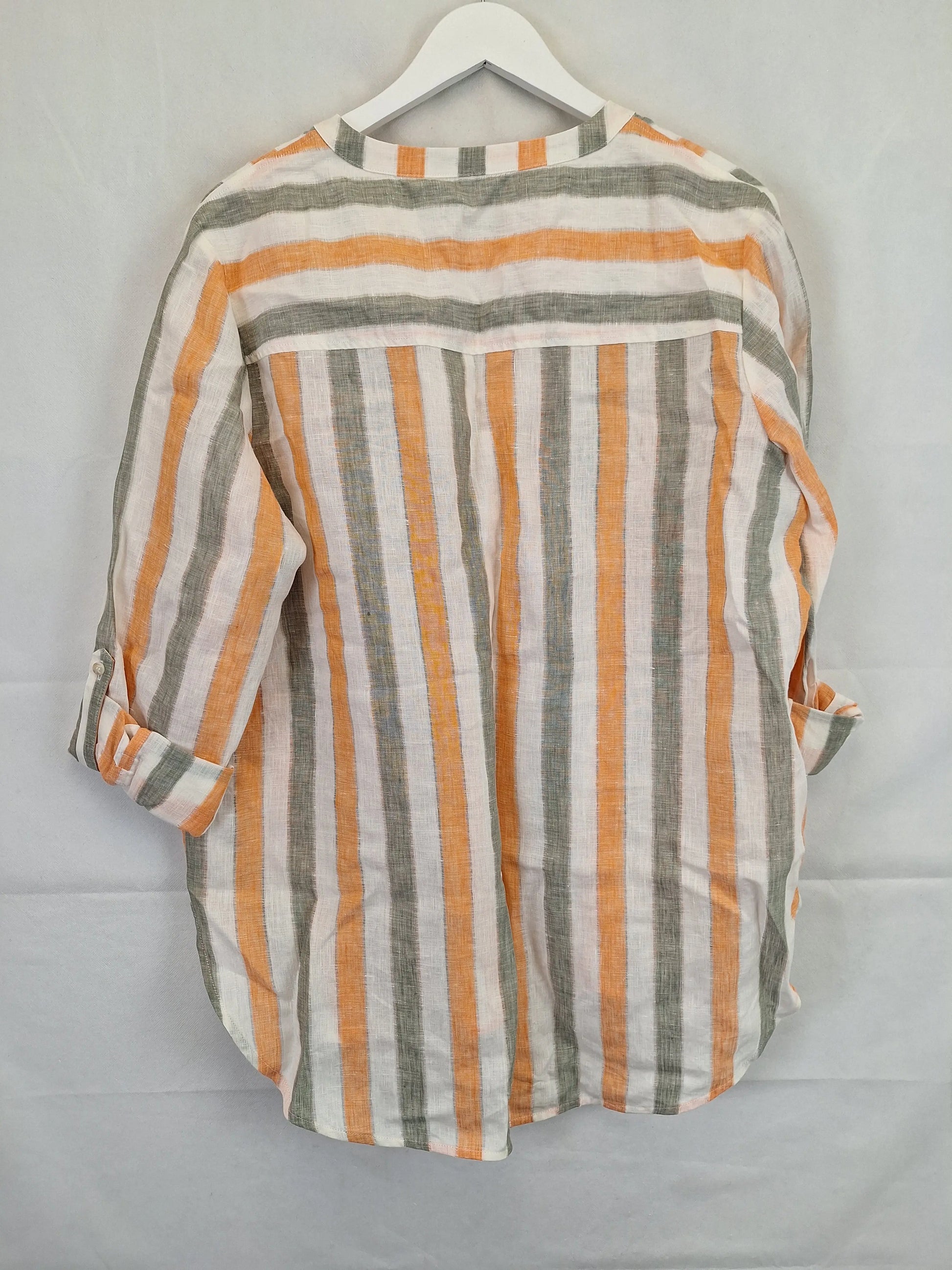 Sportscraft Linen Striped Shirt Top Size 16 by SwapUp-Online Second Hand Store-Online Thrift Store