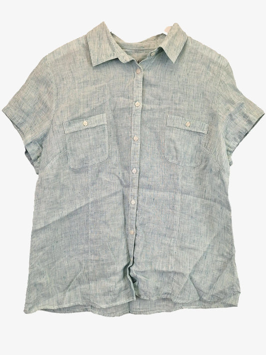 Sportscraft Mint Linen Button Down Shirt Size 16 by SwapUp-Online Second Hand Store-Online Thrift Store