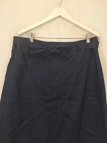 Sportscraft Navy Linen Smart Mini Skirt Size 18 by SwapUp-Online Second Hand Store-Online Thrift Store