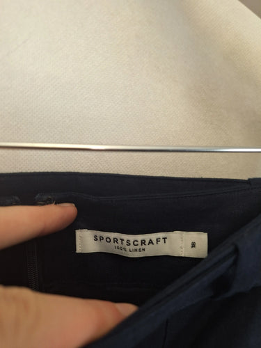 Sportscraft Navy Linen Smart Mini Skirt Size 18 by SwapUp-Online Second Hand Store-Online Thrift Store